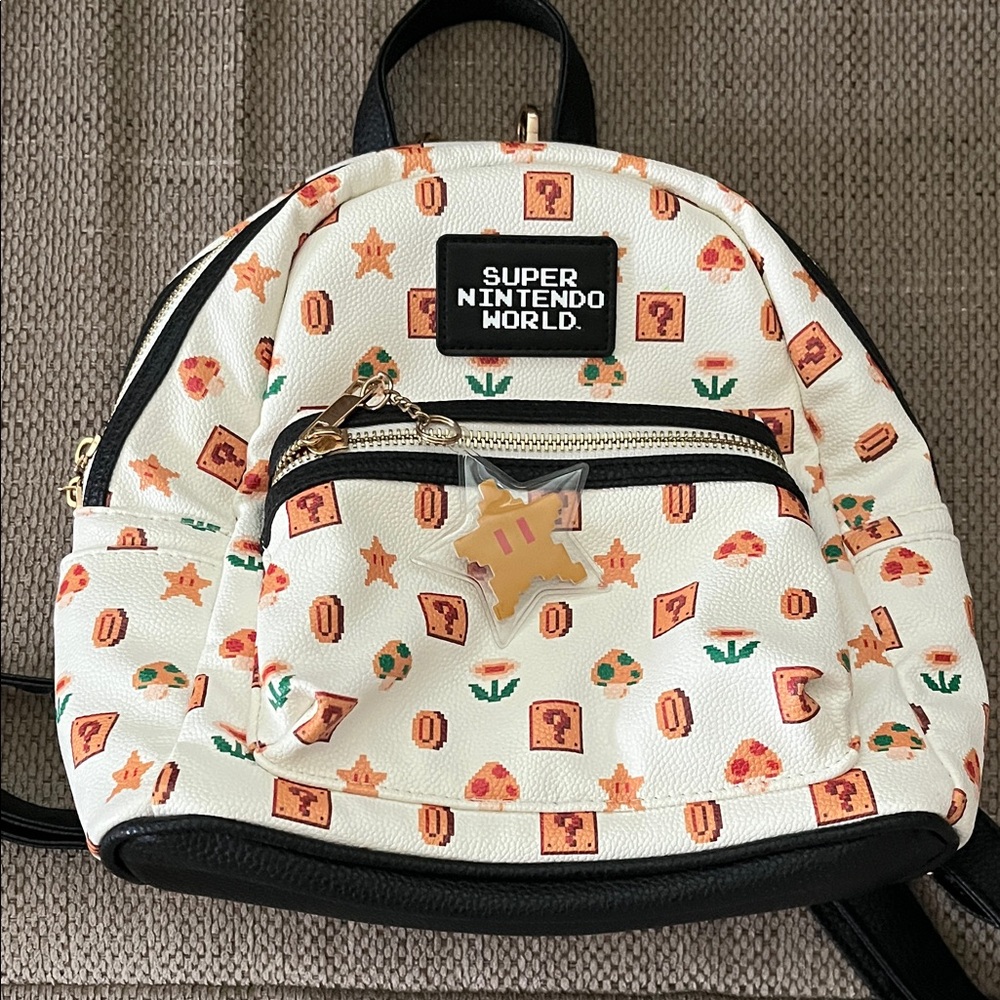 Super Nintendo World Mini Backpack Loungefly Style Mario 8-Bit Icons Universal